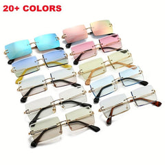 Gradient Colored Square Sunglasses Retro Style