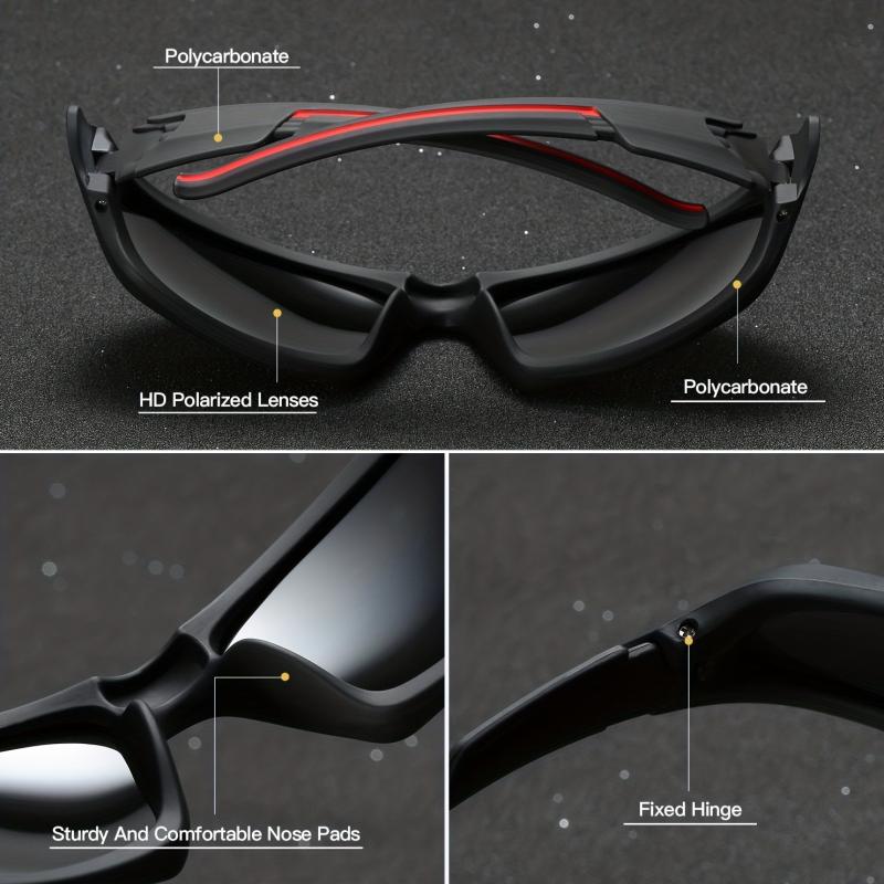 RoyalHot Polarized Square Frame Sports Sunglasses Vintage Sun Glasses