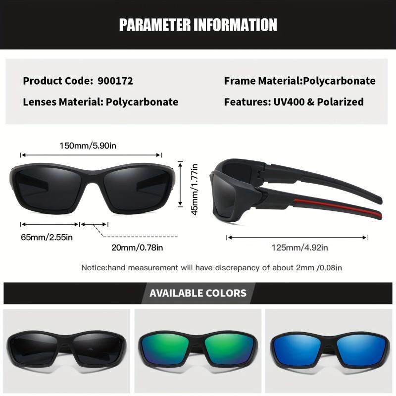 RoyalHot Polarized Square Frame Sports Sunglasses Vintage Sun Glasses