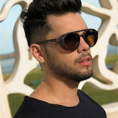Men's Steampunk Round Sunglasses