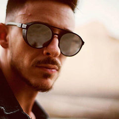 Men's Steampunk Round Sunglasses