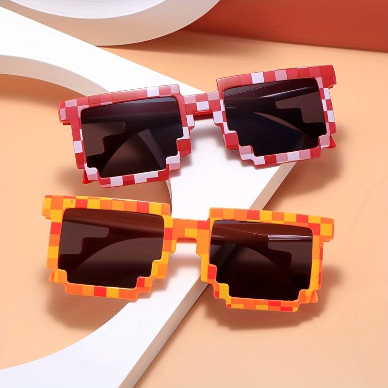 Gamer Robot UV Protection Sunglasses Cosplay Pixel Mosaic Sun Glasses