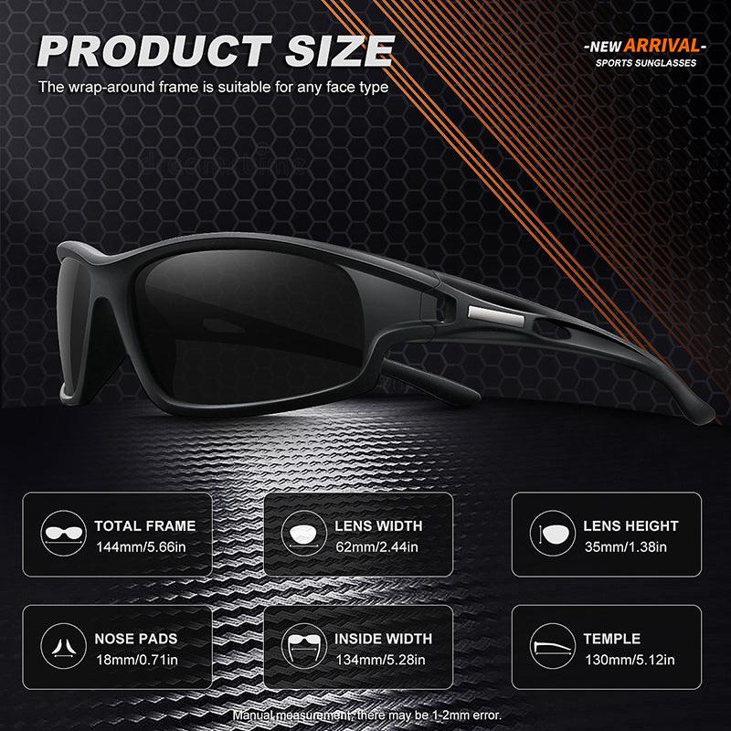 Men's Polarized Sports Sunglasses Unbreakable Frame UV 100 Protection