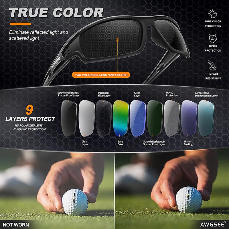 Men's Polarized Sports Sunglasses Unbreakable Frame UV 100 Protection