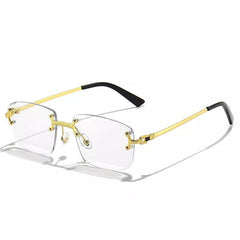 Men's Gradient Lens Rimless Square Sunglasses
