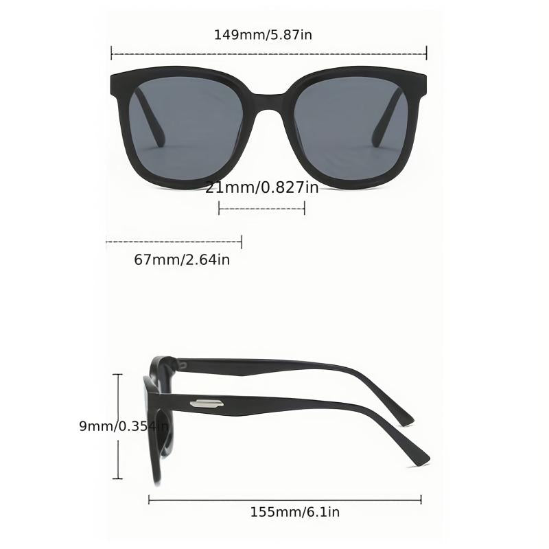 Square Frame Sunglasses Minimalist Metal Decor Glasses UV400