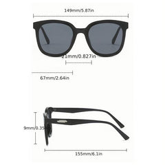 Square Frame Sunglasses Minimalist Metal Decor Glasses UV400