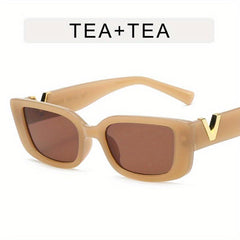 Vintage Cat Eye Sunglasses Gradient Lens Square Frame