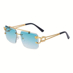 Top Bar Aviator Sunglasses Hollow Out Temple UV400