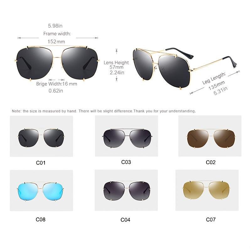 Oversized Aviator Sunglasses UV 400 Gradient Lens