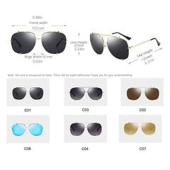 Oversized Aviator Sunglasses UV 400 Gradient Lens