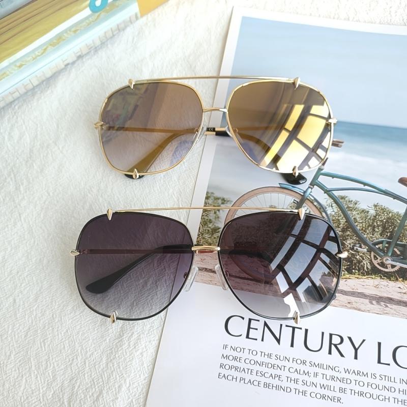 Oversized Aviator Sunglasses UV 400 Gradient Lens