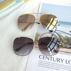 Oversized Aviator Sunglasses UV 400 Gradient Lens