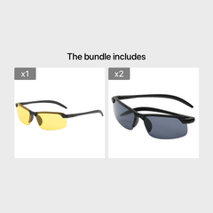 1 Pair Sunglasses & Night Driving Glasses for Outdoor Activities