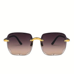Square Rimless Sunglasses Gradient Lens UV400