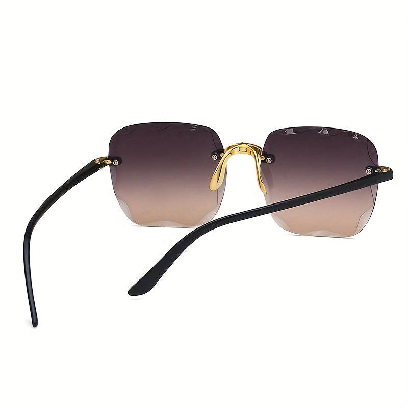 Square Rimless Sunglasses Gradient Lens UV400