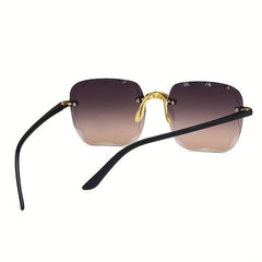 Square Rimless Sunglasses Gradient Lens UV400