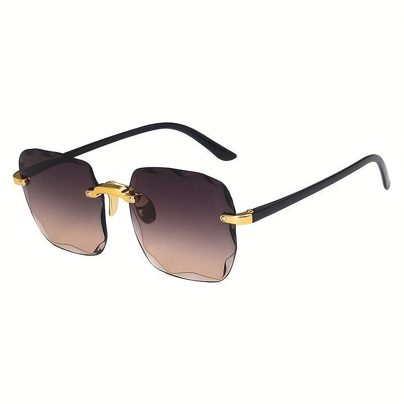 Square Rimless Sunglasses Gradient Lens UV400