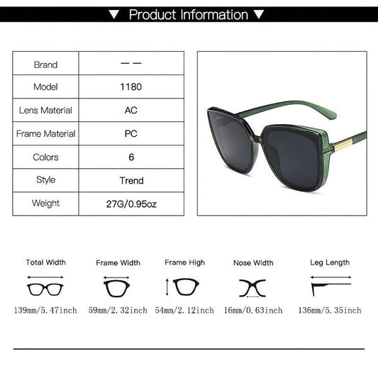 Vintage Oversized Thick Frame Square Sunglasses for Women