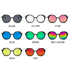 Steampunk Round Sunglasses Vintage Metal Retro Sun Glasses