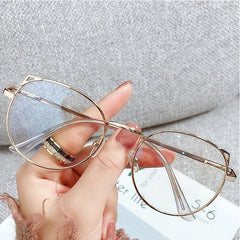 Metal Cat Ear Glasses Girls Eye Protection Frame