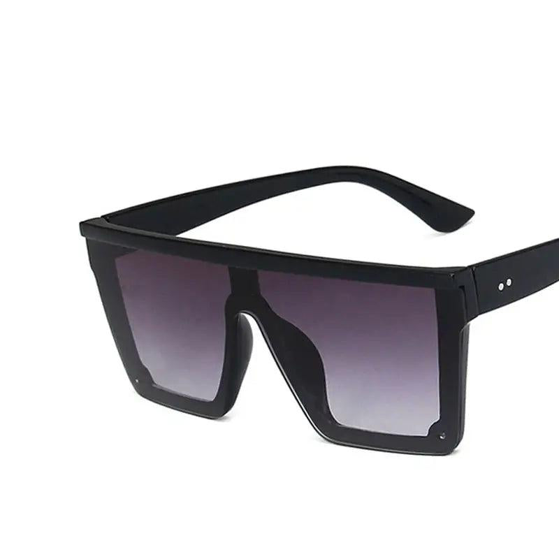 Oversized Rectangle Sunglasses Mirror Lens Gradient Shades For Women