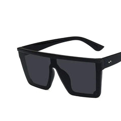 Oversized Rectangle Sunglasses Mirror Lens Gradient Shades For Women