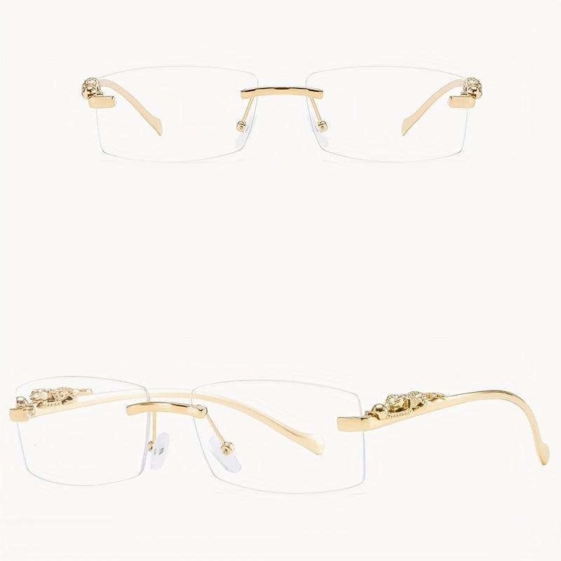 Men Rimless Metal Square Glasses