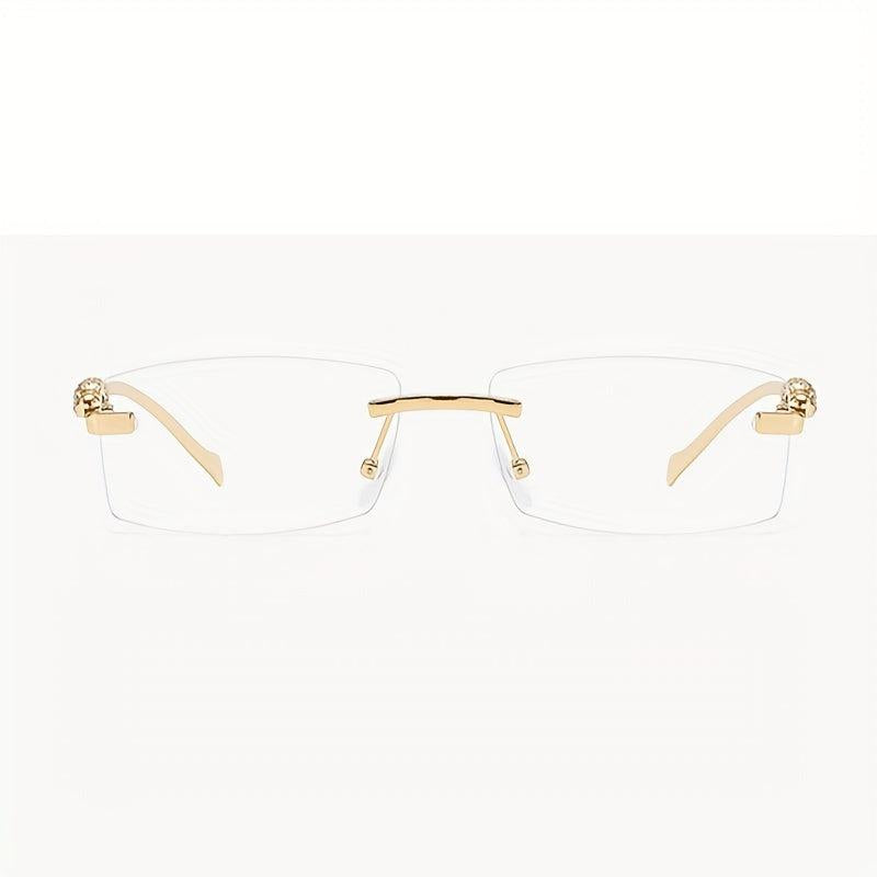 Men Rimless Metal Square Glasses