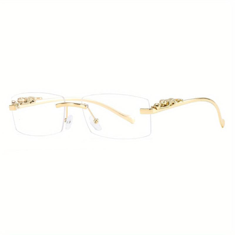 Men Rimless Metal Square Glasses