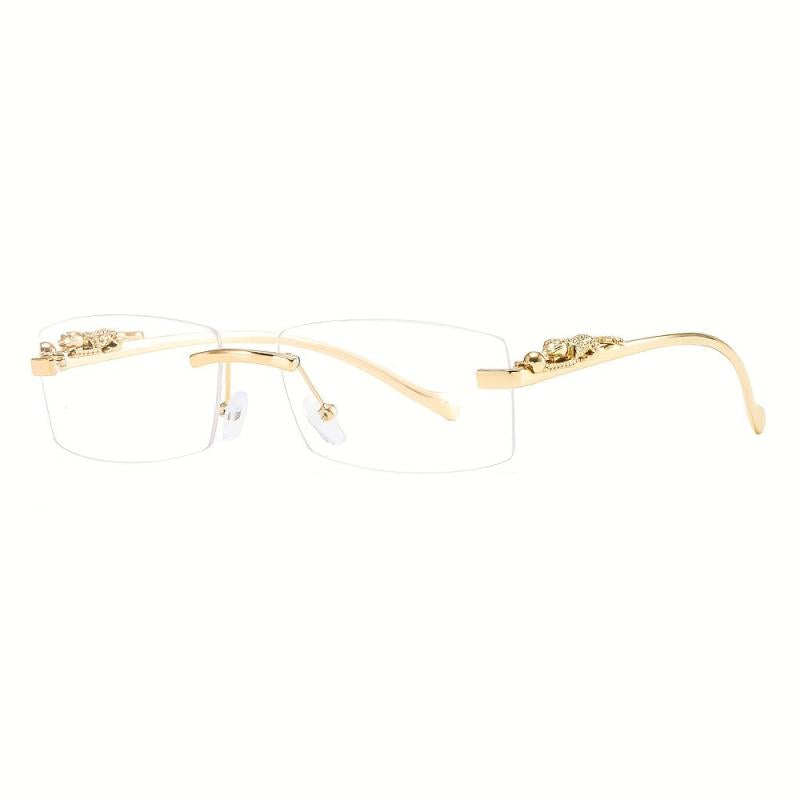 Men Rimless Metal Square Glasses