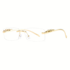Men Rimless Metal Square Glasses