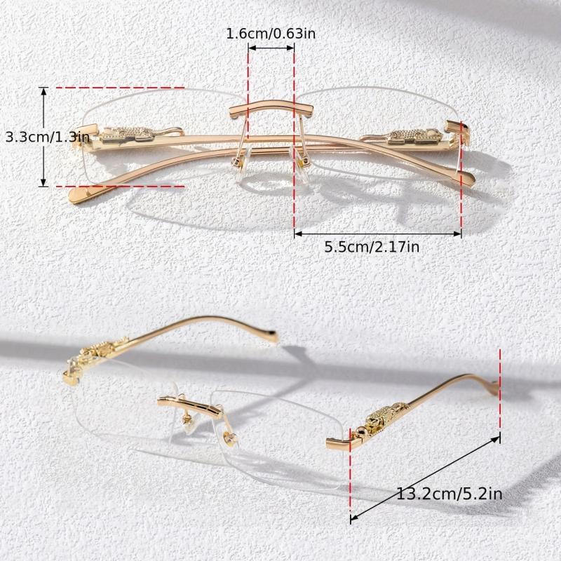Men Rimless Metal Square Glasses