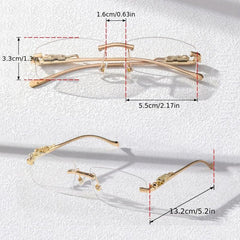 Men Rimless Metal Square Glasses