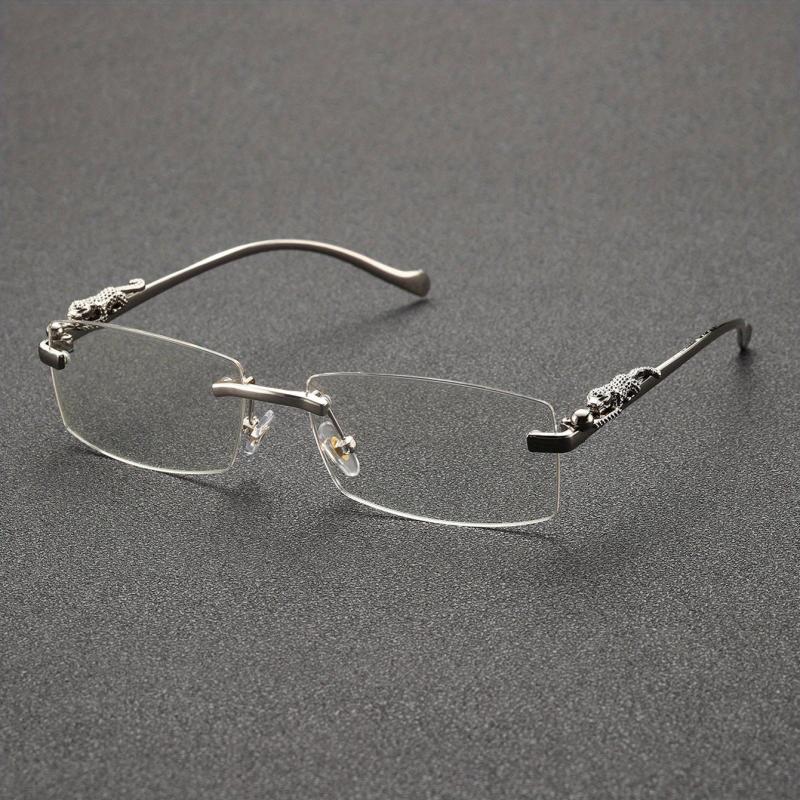 Men Rimless Metal Square Glasses