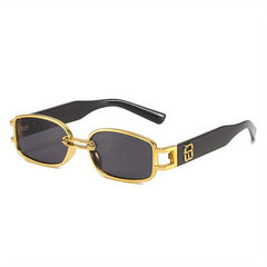 Vintage Rectangle Sunglasses 70's Square Thick Frame UV400 Protection