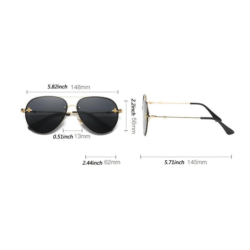 Vintage Aviator Sunglasses Metal Gradient Women's Eyewear
