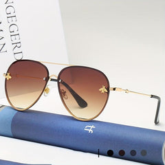 Vintage Aviator Sunglasses Metal Gradient Women's Eyewear