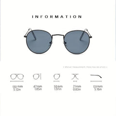 Round Metal Sunglasses Mirror Lens Glasses UV400