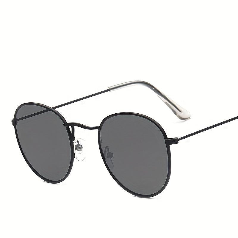 Round Metal Sunglasses Mirror Lens Glasses UV400