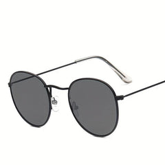 Round Metal Sunglasses Mirror Lens Glasses UV400
