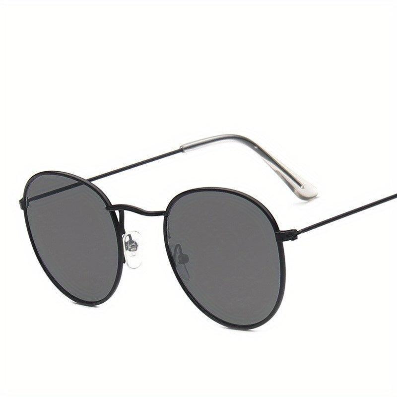 Round Metal Sunglasses Mirror Lens Glasses UV400