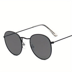 Round Metal Sunglasses Mirror Lens Glasses UV400