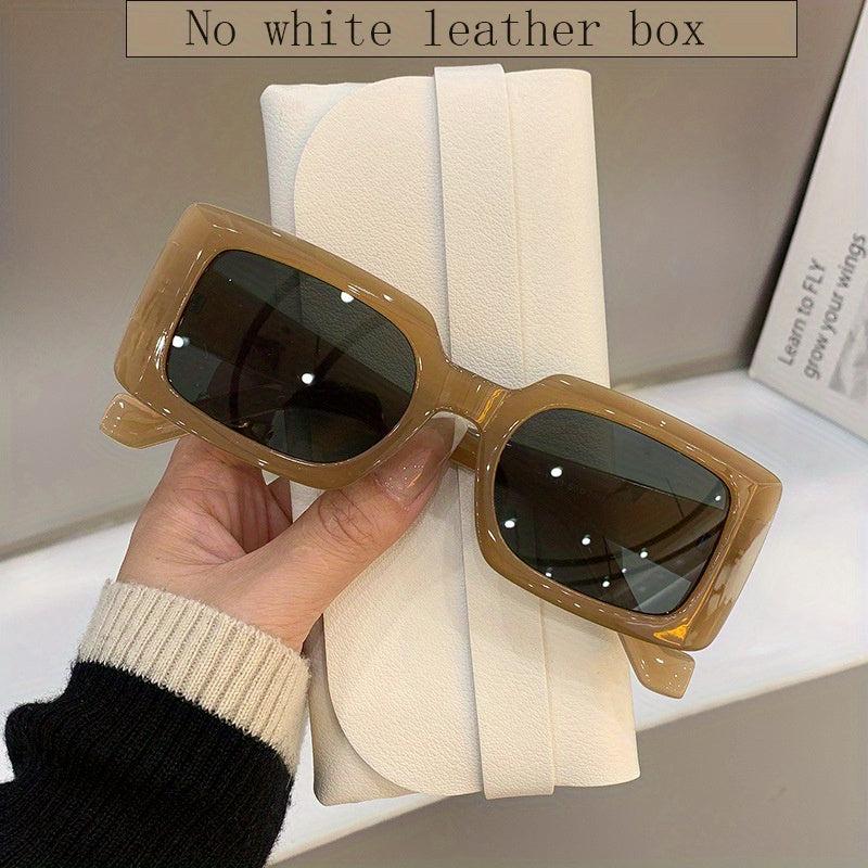 Vintage Rectangular Frame Polarized Sunglasses Women
