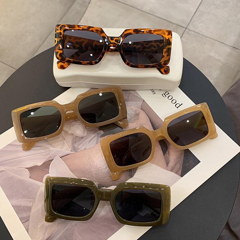 Vintage Rectangular Frame Polarized Sunglasses Women