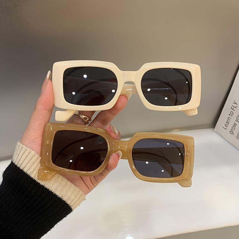 Vintage Rectangular Frame Polarized Sunglasses Women
