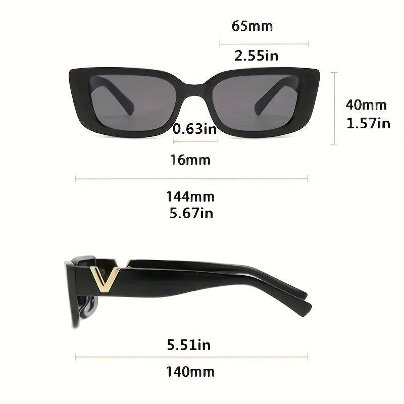 Vintage Retro Rectangle Sunglasses Women Y2K Punk UV400