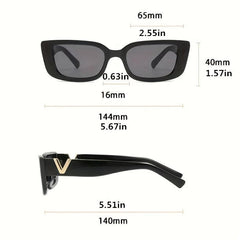 Vintage Retro Rectangle Sunglasses Women Y2K Punk UV400