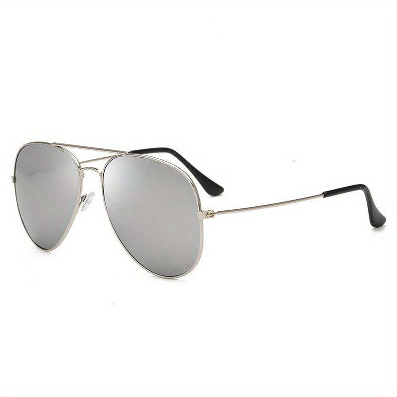Metal Oval Frame Mirror Lens Aviator Sunglasses UV400