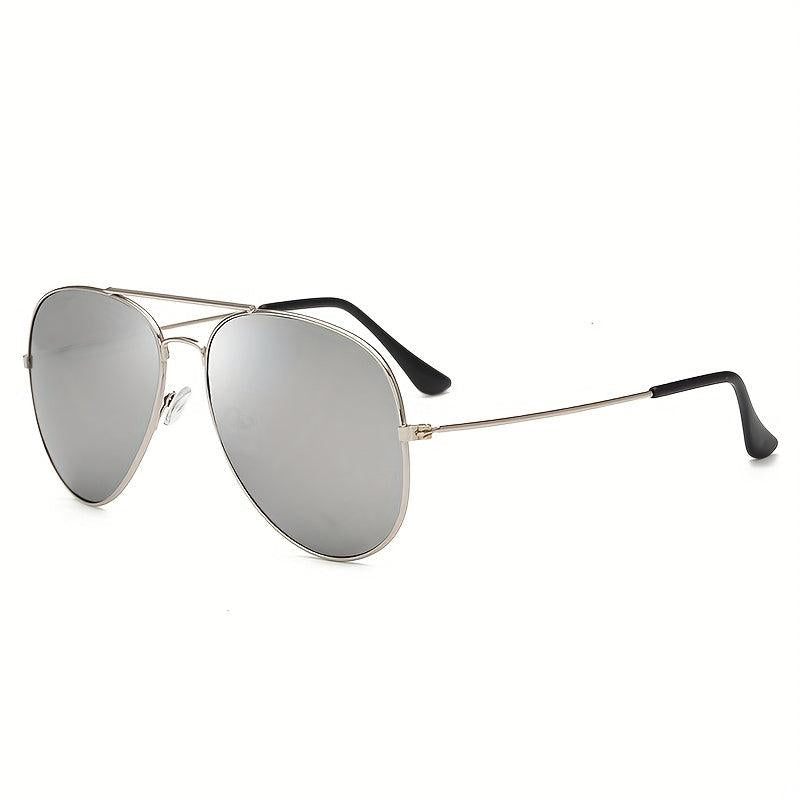 Metal Oval Frame Mirror Lens Aviator Sunglasses UV400